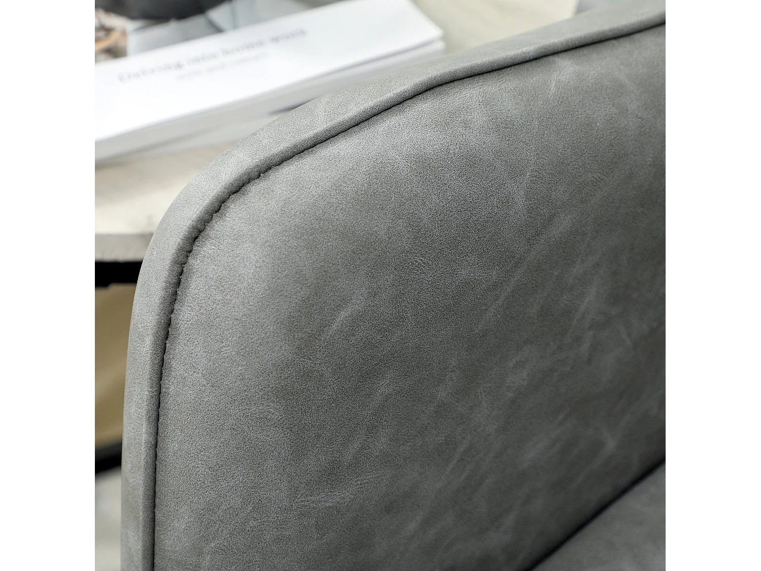 Yodilo Grey Faux Leather Marble Effect 2 Seater Sofa