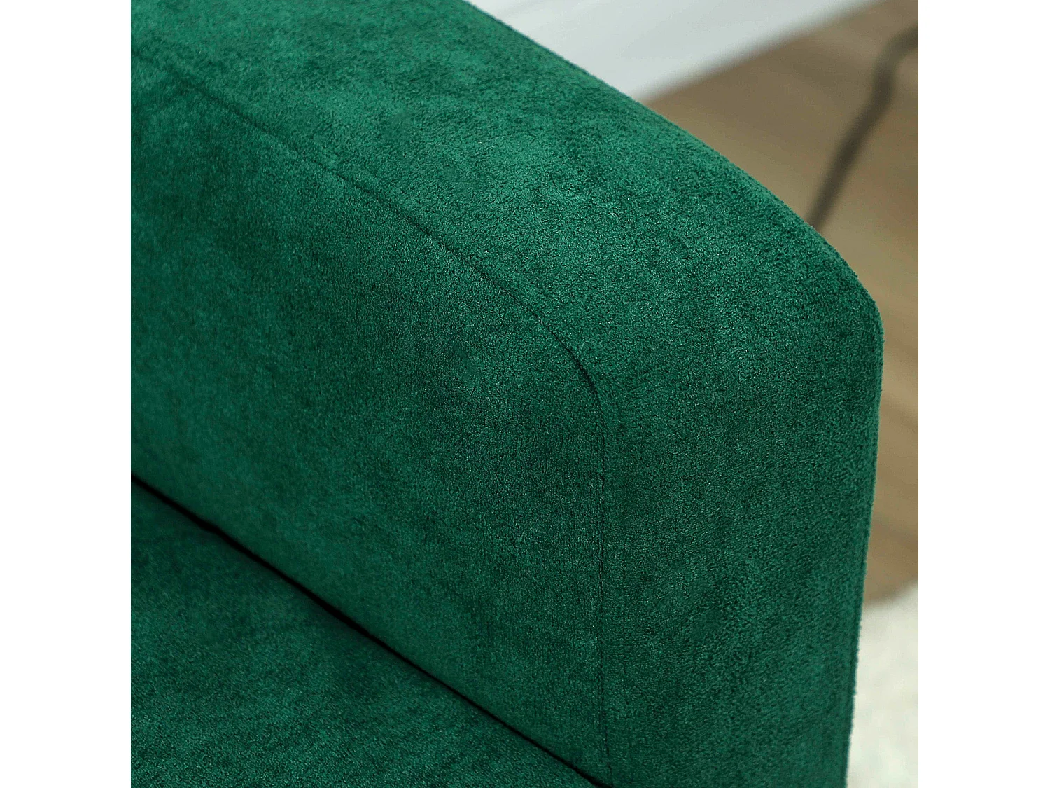 Neraro Forest Green Velvet Feel 2 Seater Sofa Natural Wood Legs