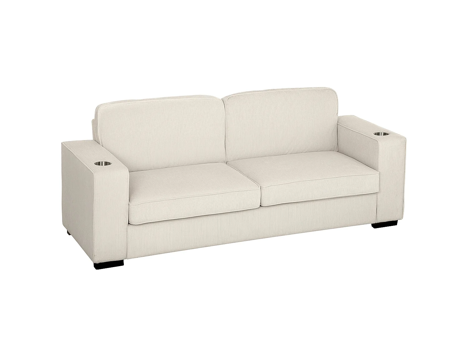 Tocomo 3 Seater Corduroy Sofa Cream White 210cm