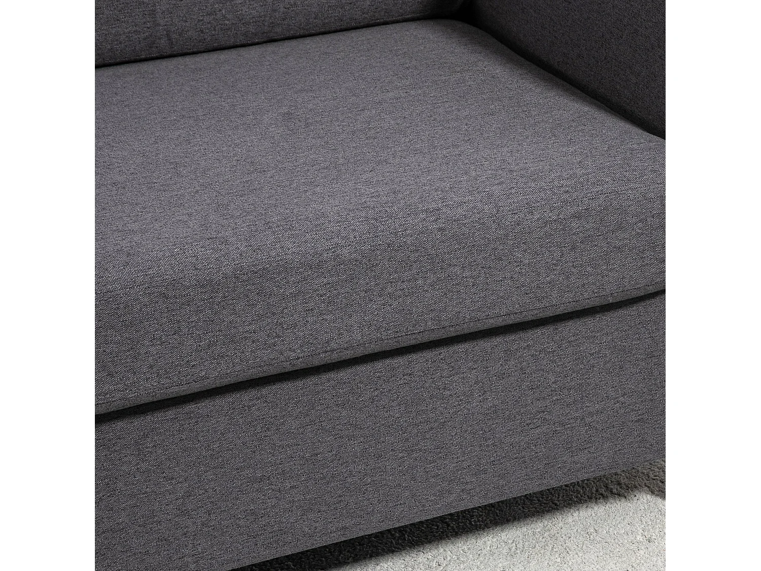 Sono Dark Grey Compact 2 Seater Sofa with Wooden Legs and Armrests