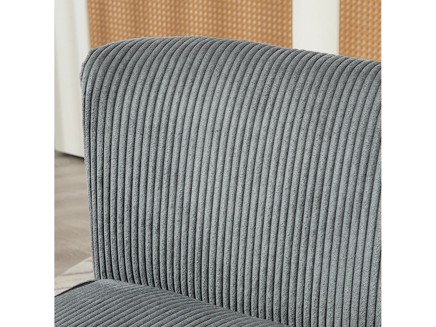 Dinovi Grey Corduroy 2 Seater Sofa Solid Wood Frame Pocket Springs