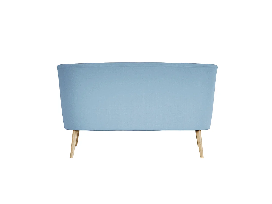 Hettie Cornflower Blue 2 Seater Sofa with Wooden Legs