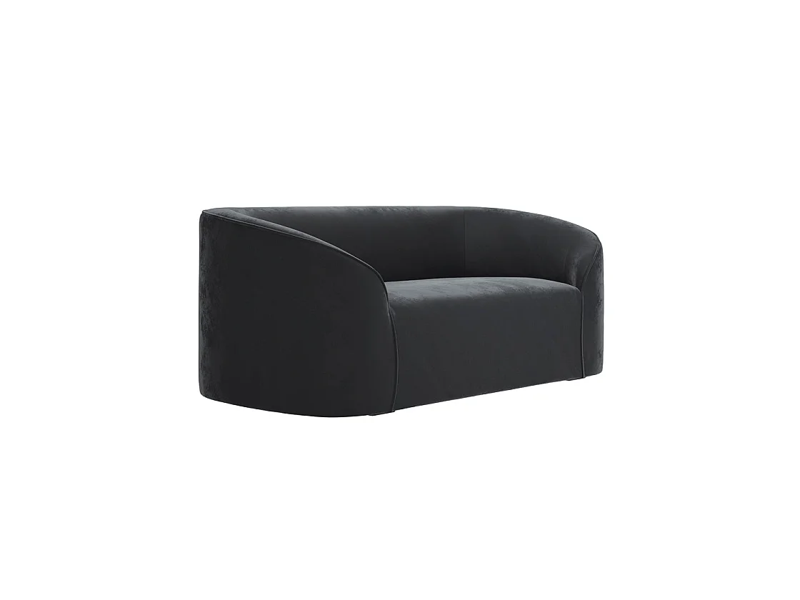 Carlow 2 Seater Black Velvet Sofa
