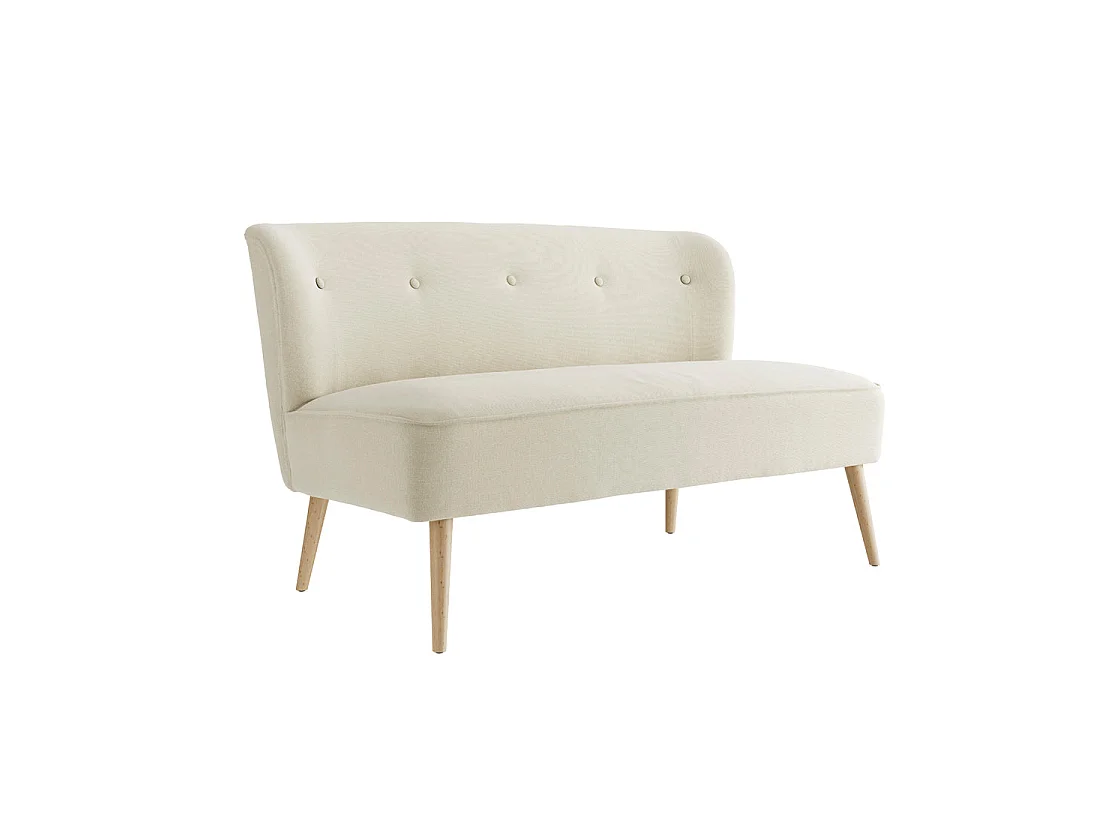 Hettie Sand 2 Seater Sofa Wooden Legs