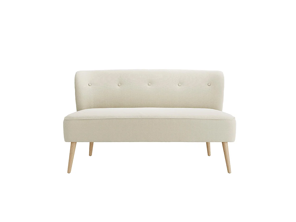 Hettie Sand 2 Seater Sofa Wooden Legs