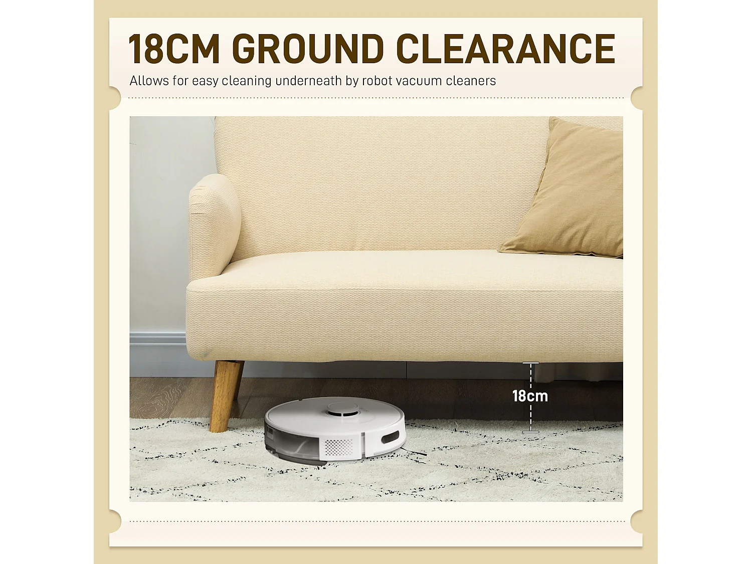 Zipato Velvet Cream 2 Seater Sofa Compact Padded Seat Wooden Legs