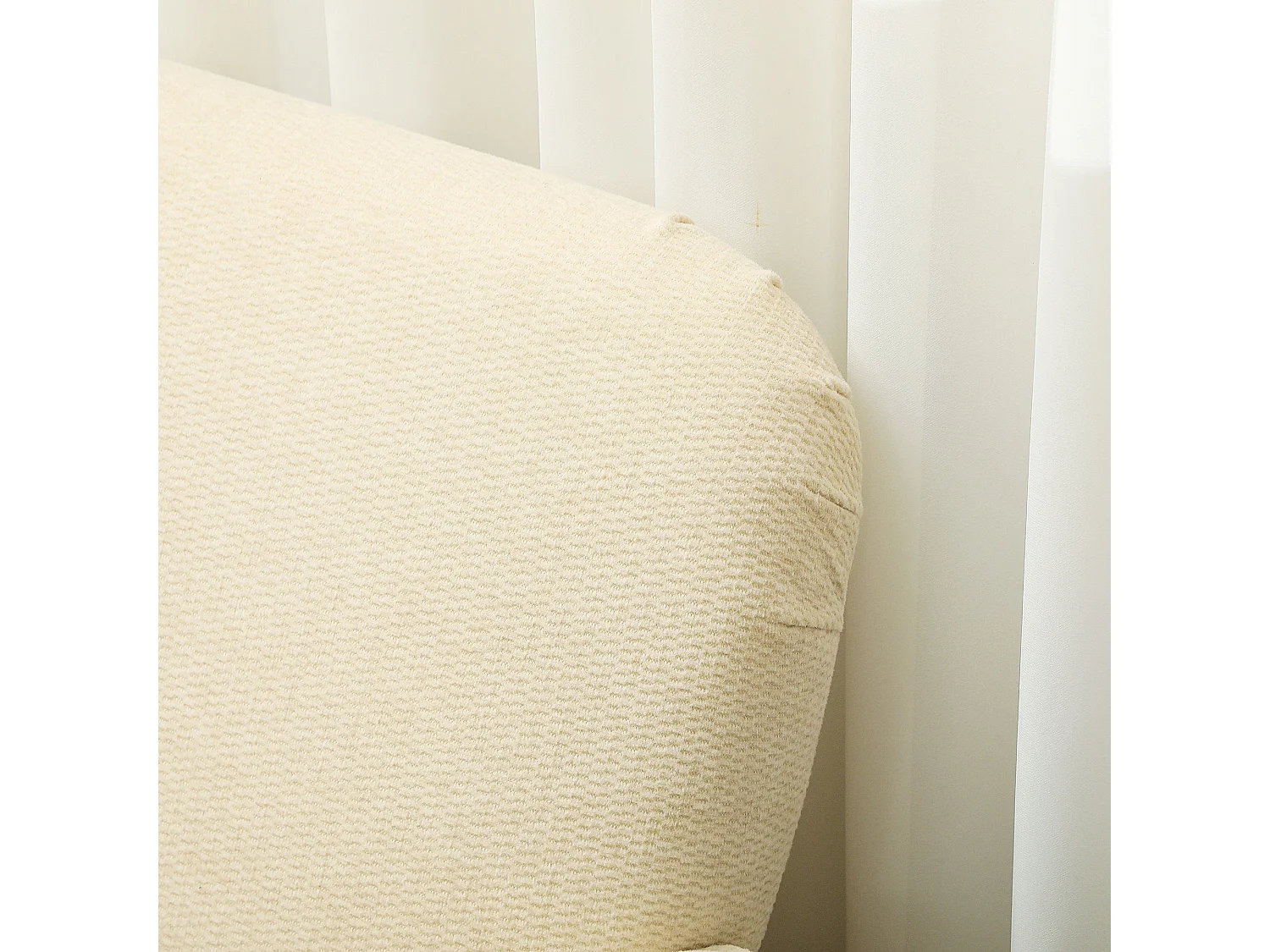 Zipato Velvet Cream 2 Seater Sofa Compact Padded Seat Wooden Legs