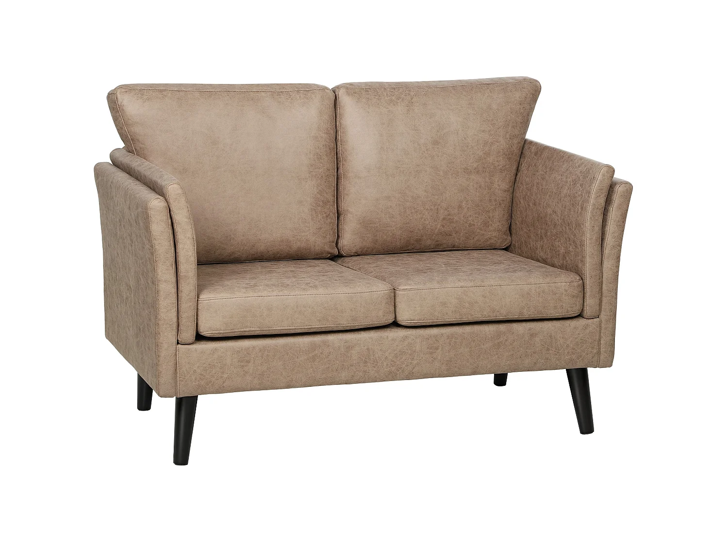 Vaha Light Brown Faux Leather 2 Seater Sofa