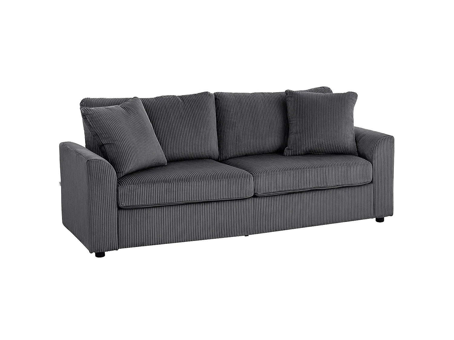 Mimi Corduroy Grey 3 Seater Sofa with Scatter Cushions