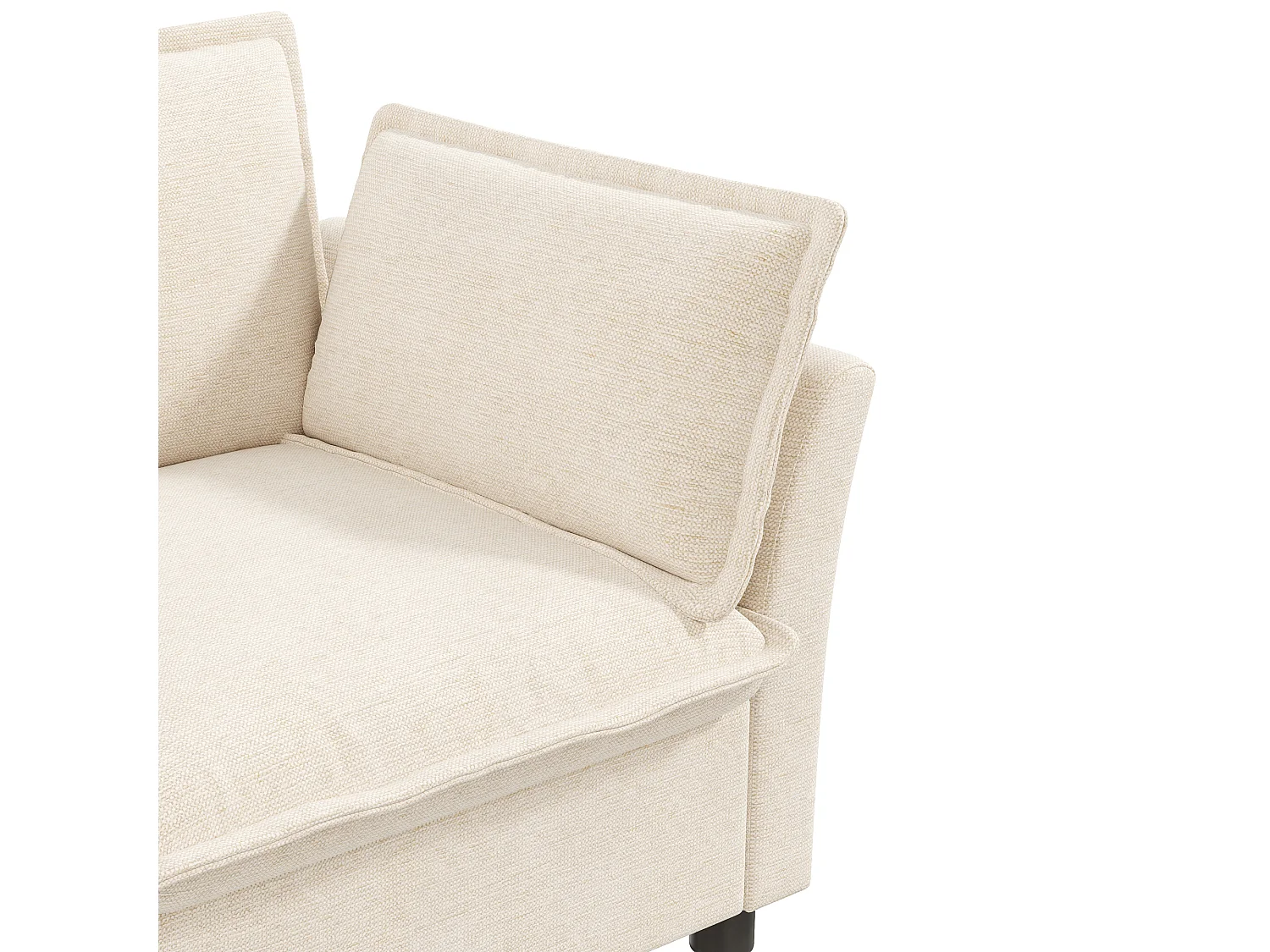 Ensemble Canapé 3+1+1 Modulaire "Effet Nuage" en Tissu Chenille, Canapé 3 Places et 2 Fauteuils Ergonomiques, Style Moderne - Beige
