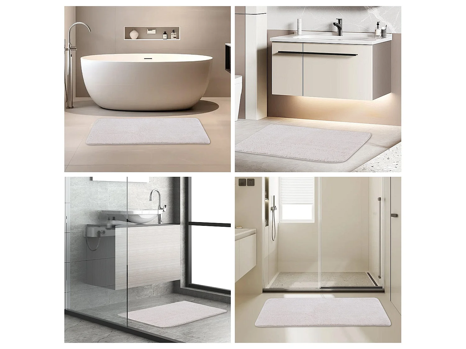 Tapis de Bain en Microfibre 50x80 cm, Antidérapant, Absorbant et Extra Doux, Séchage Rapide et Lavable en Machine, pour Salle de Bain, Douche et Déco