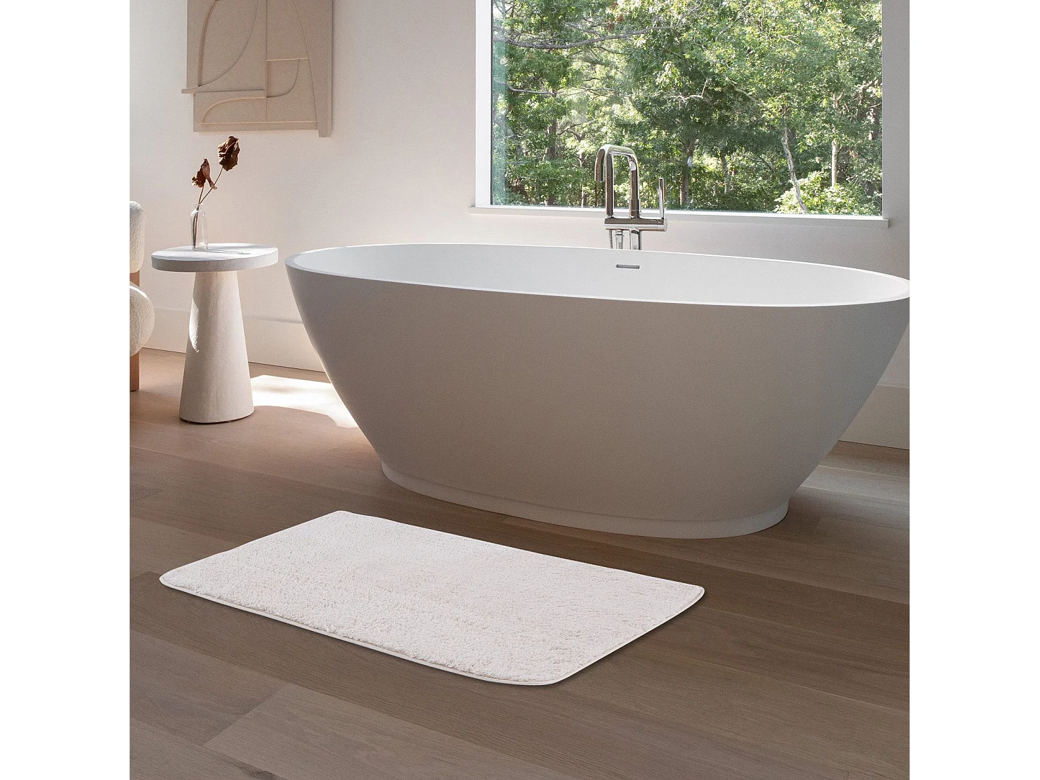 Tapis de Bain en Microfibre 60x120 cm, Antidérapant, Absorbant et Extra Doux, Séchage Rapide et Lavable en Machine, pour Salle de Bain, Douche et Déco