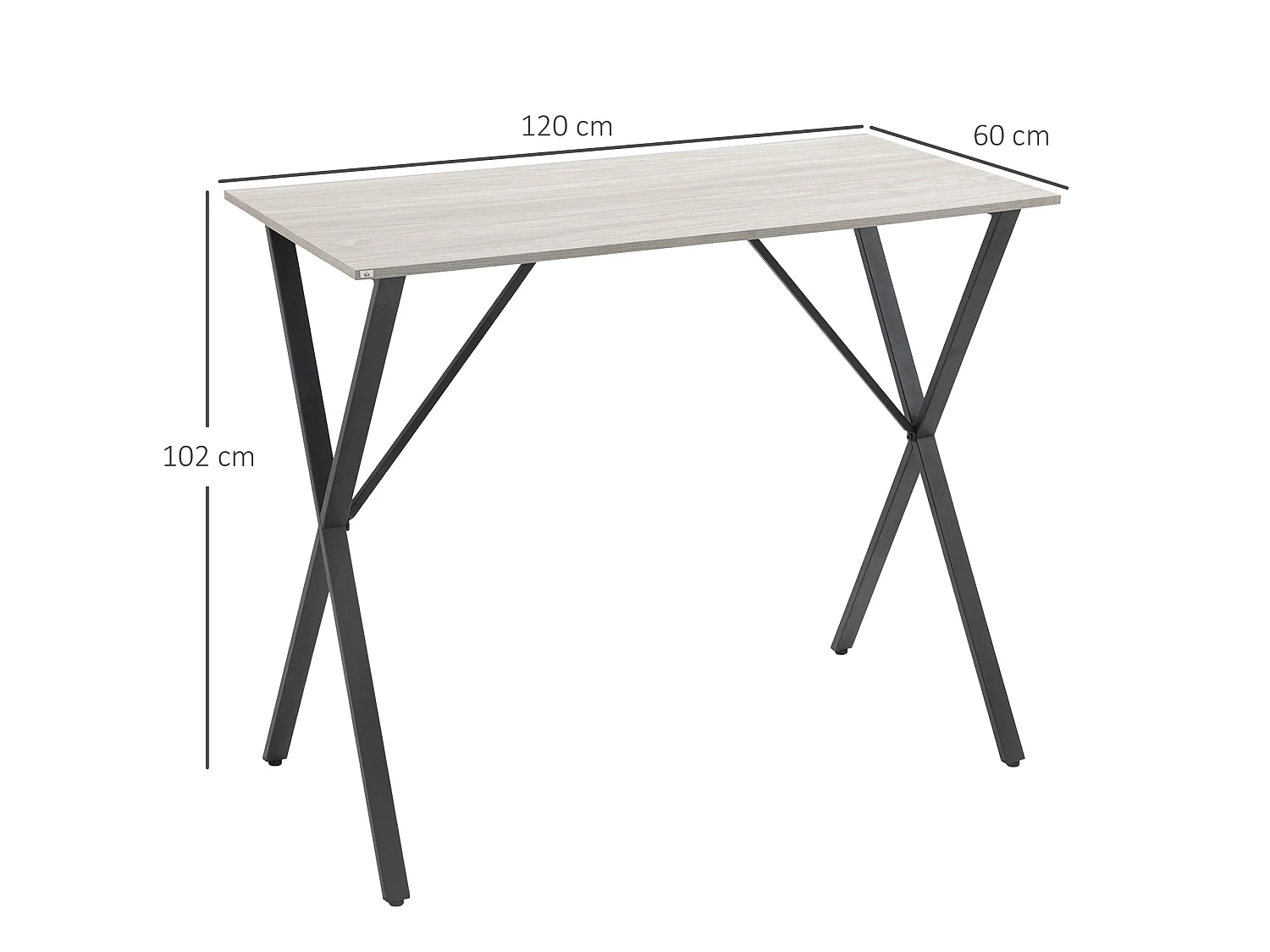 120cm White Wood Grain Rectangular Breakfast Bar Table Seats 4