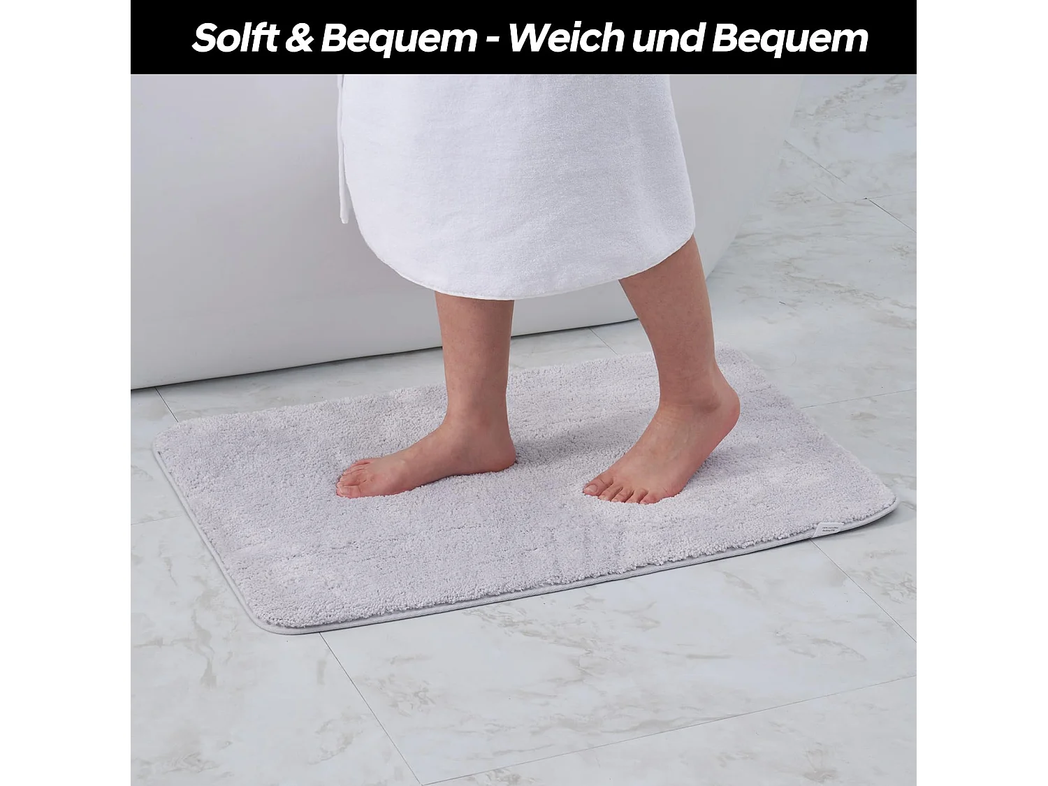 Tapis de Bain en Microfibre 50x80 cm, Antidérapant, Absorbant et Extra Doux, Séchage Rapide et Lavable en Machine, pour Salle de Bain, Douche et Déco