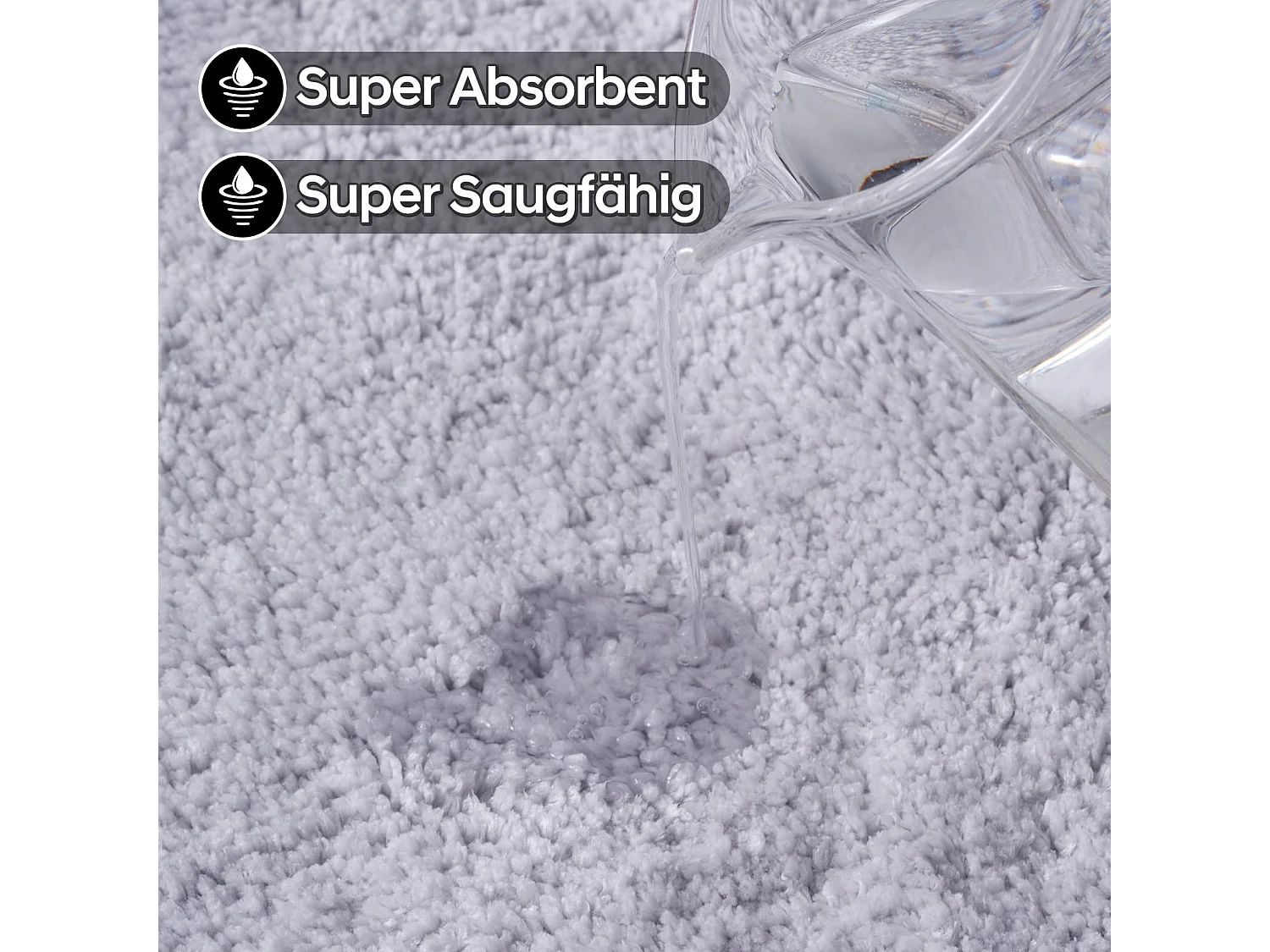 Tapis de Bain en Microfibre 50x80 cm, Antidérapant, Absorbant et Extra Doux, Séchage Rapide et Lavable en Machine, pour Salle de Bain, Douche et Déco