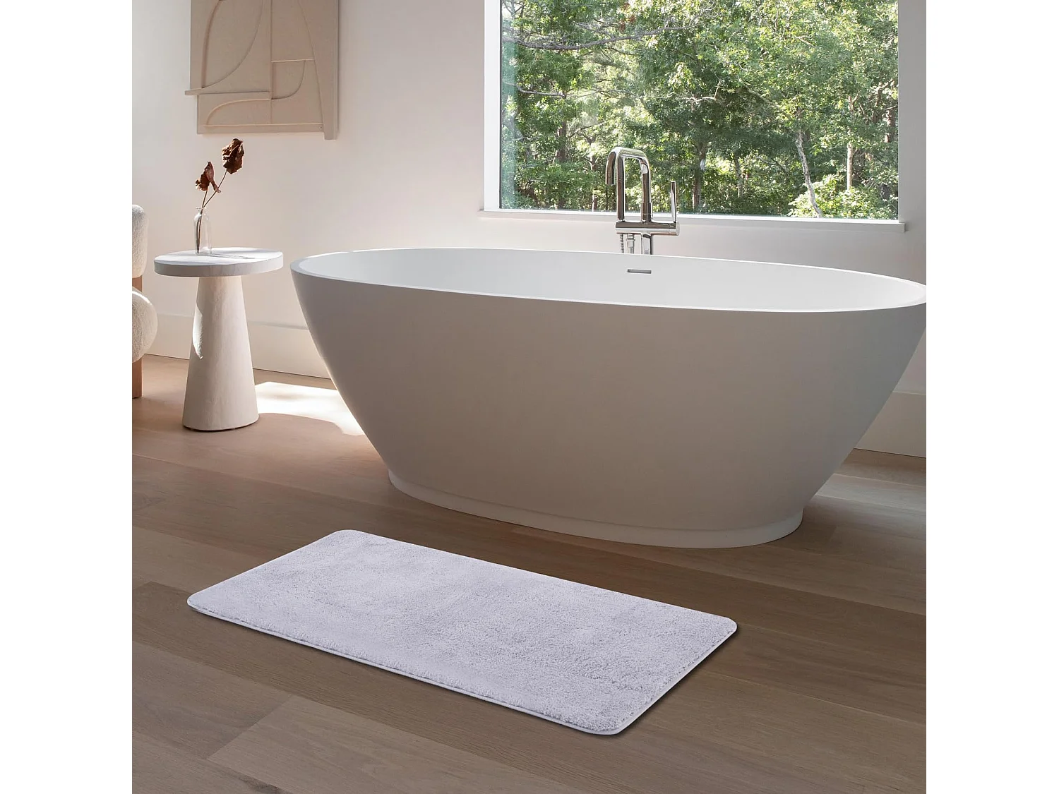 Tapis de Bain en Microfibre 50x80 cm, Antidérapant, Absorbant et Extra Doux, Séchage Rapide et Lavable en Machine, pour Salle de Bain, Douche et Déco