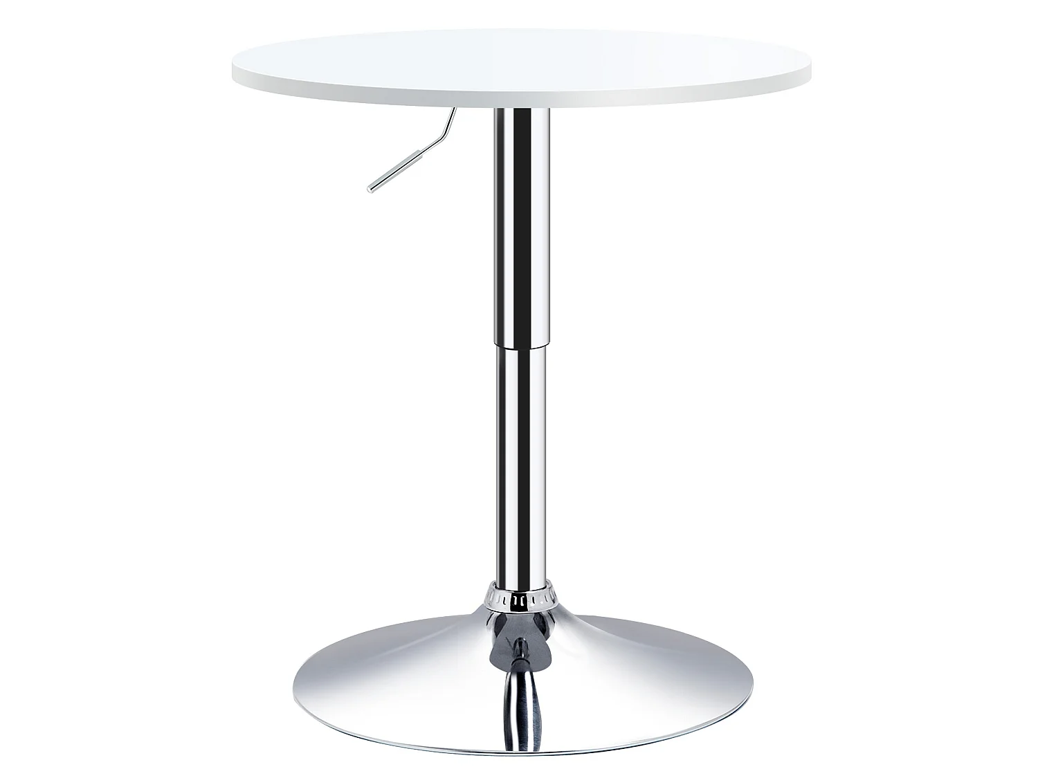 Rocolo White Adjustable 60cm Round Bar Table with Swivel Top