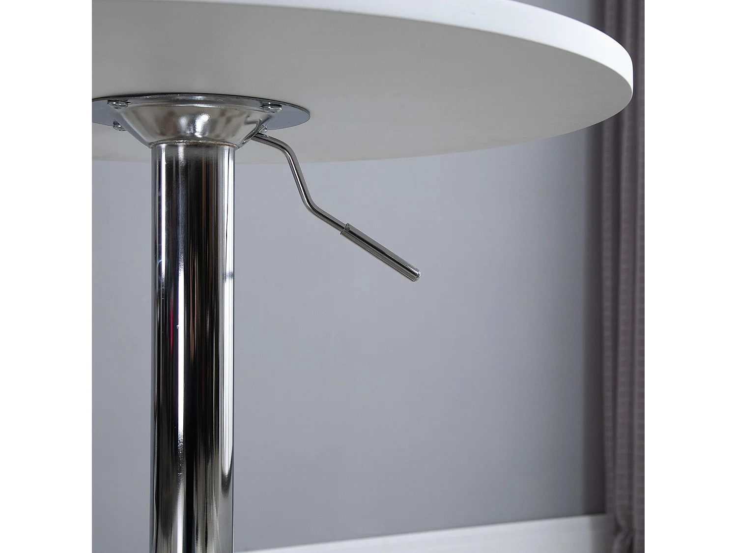 Rocolo White Adjustable 60cm Round Bar Table with Swivel Top