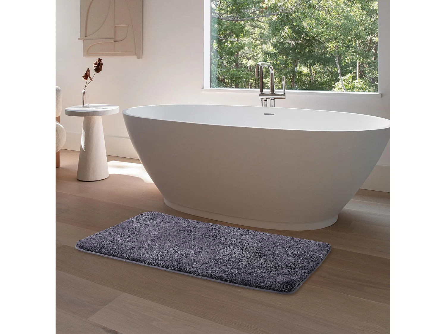 Tapis de Bain en Microfibre 50x80 cm, Antidérapant, Absorbant et Extra Doux, Séchage Rapide et Lavable en Machine, pour Salle de Bain, Douche et Déco