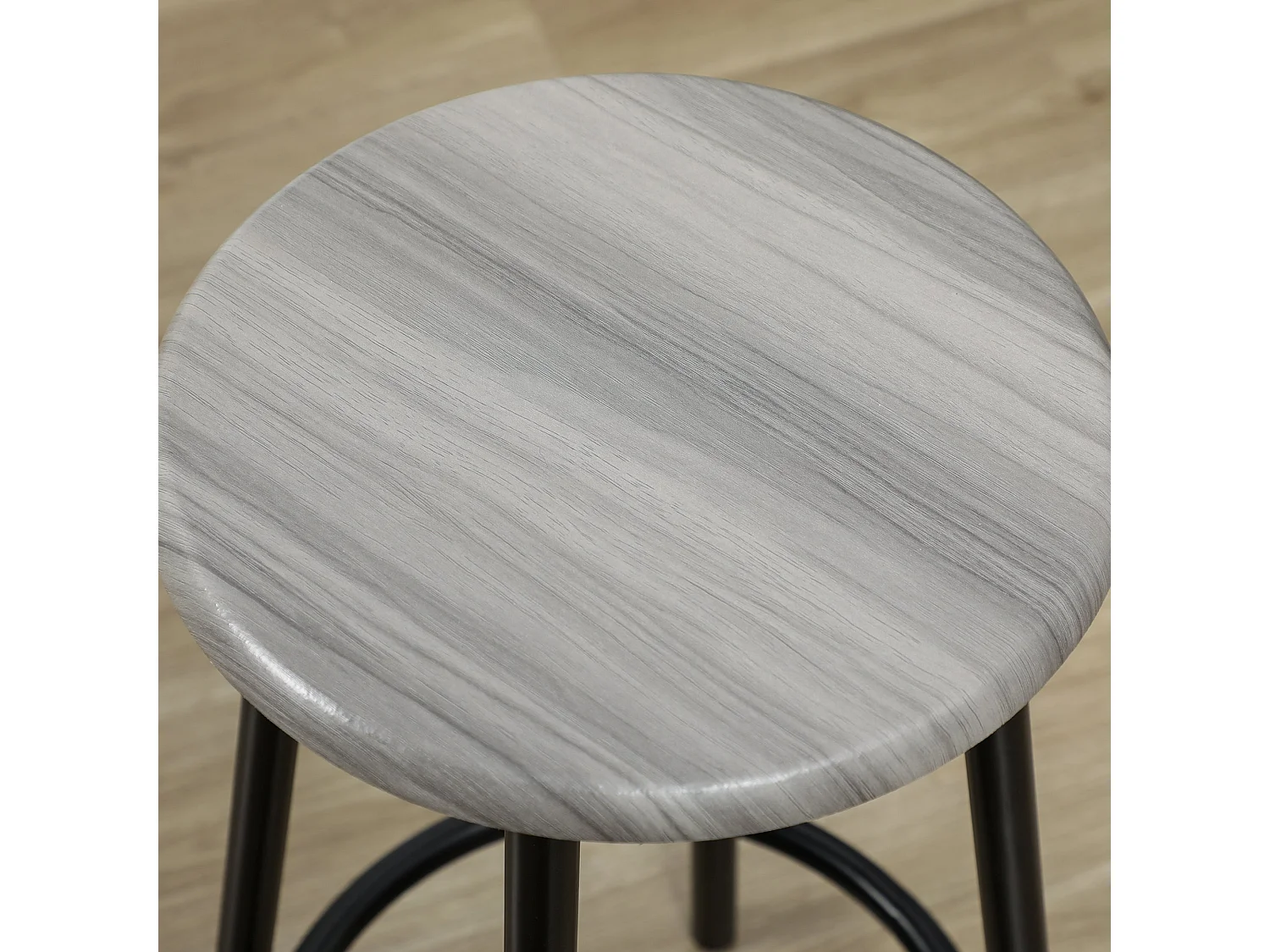 Finani 5 Piece Industrial Bar Table and Stool Set Grey and Black