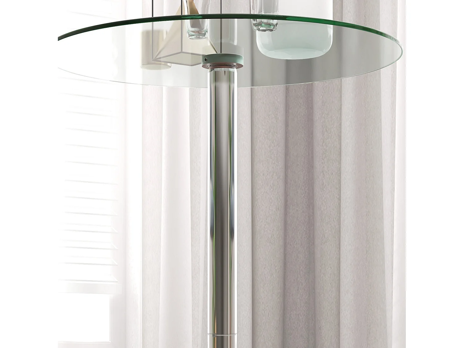 Lorapa Metal and Glass Clear High Top Bistro Table for 2 Steel Base