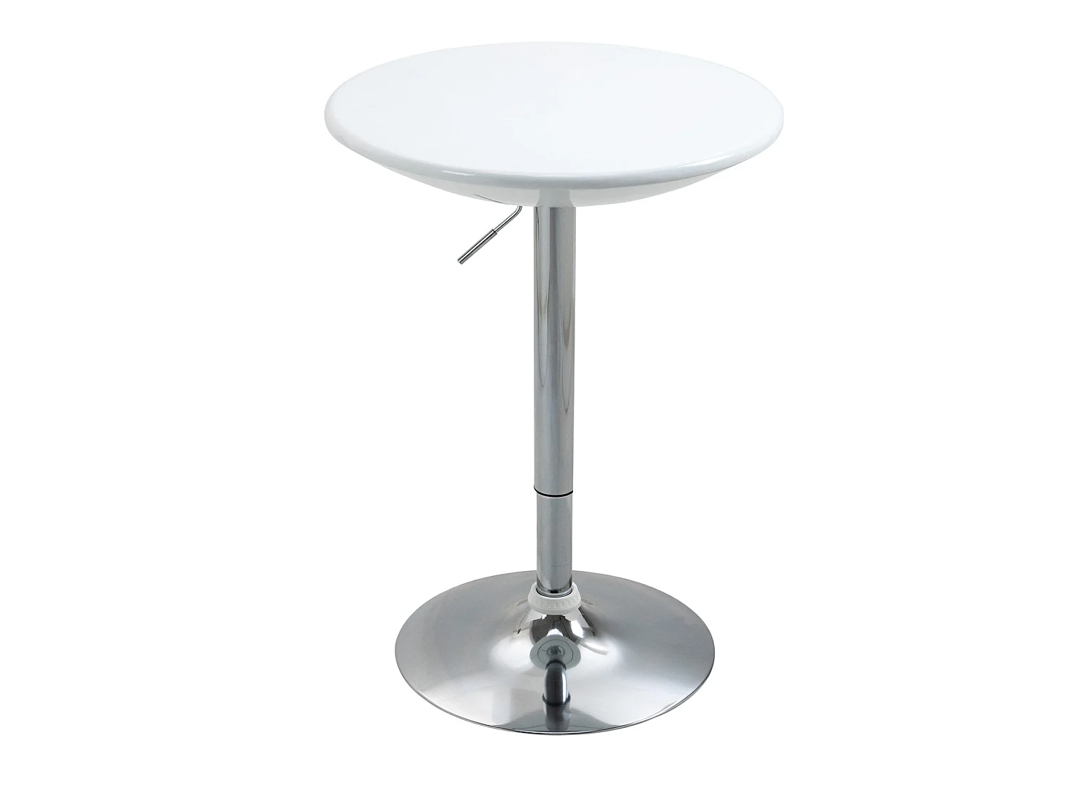 Nisapa White Adjustable Round Bar Table with Swivel Top and Steel Base