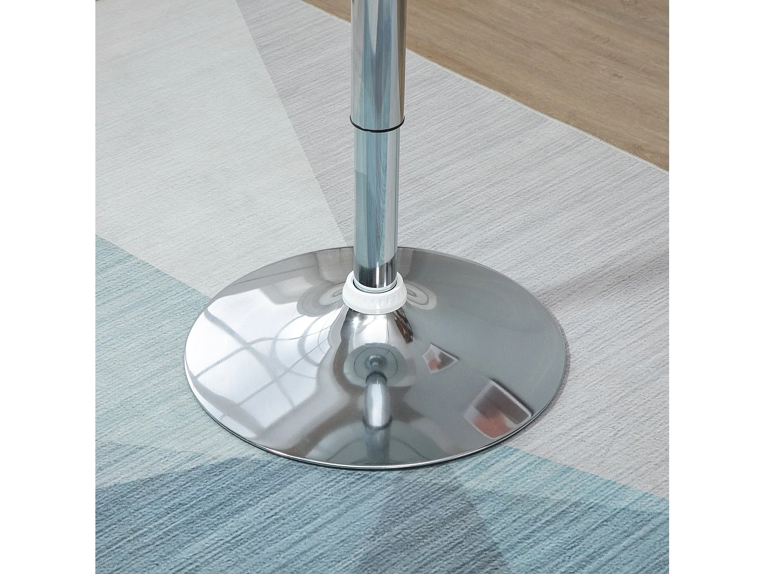 Nisapa White Adjustable Round Bar Table with Swivel Top and Steel Base