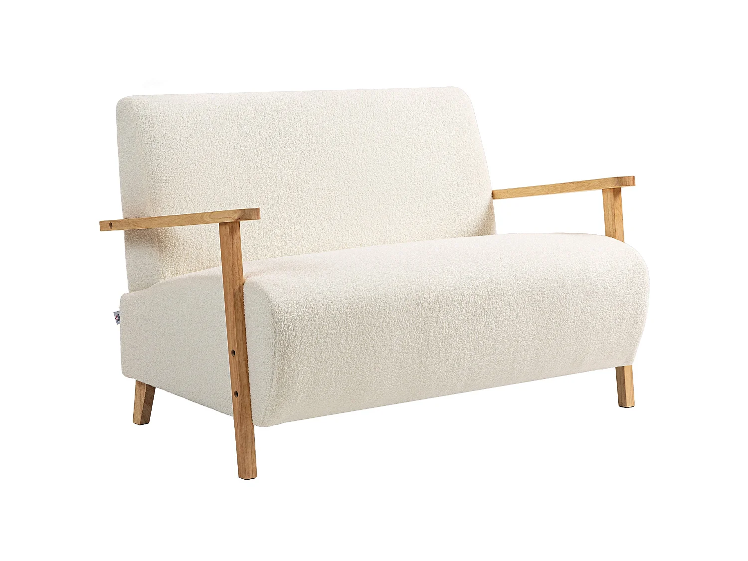 Hadimi Sherpa Boucle Cream White Compact 2 Seater Sofa