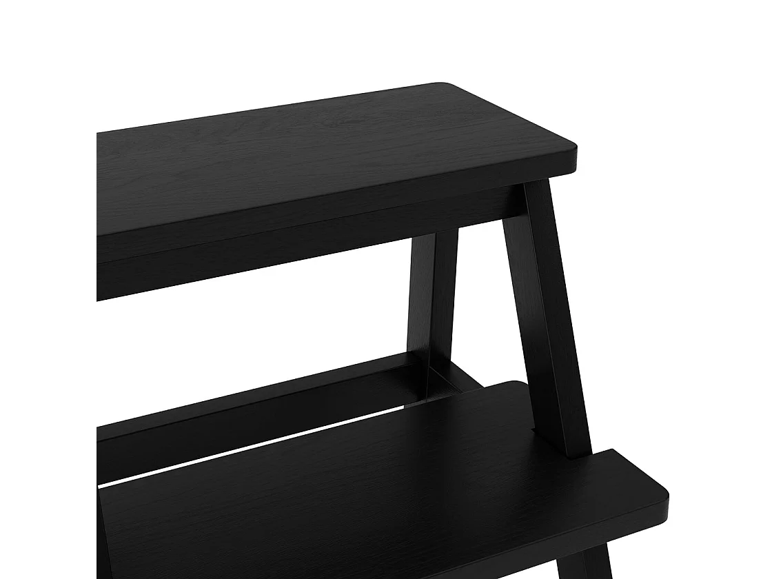Level Wooden Stool Black Compact Decorative Seat 45cm