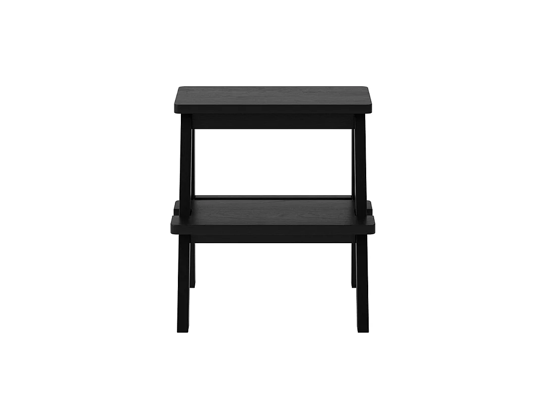 Level Wooden Stool Black Compact Decorative Seat 45cm