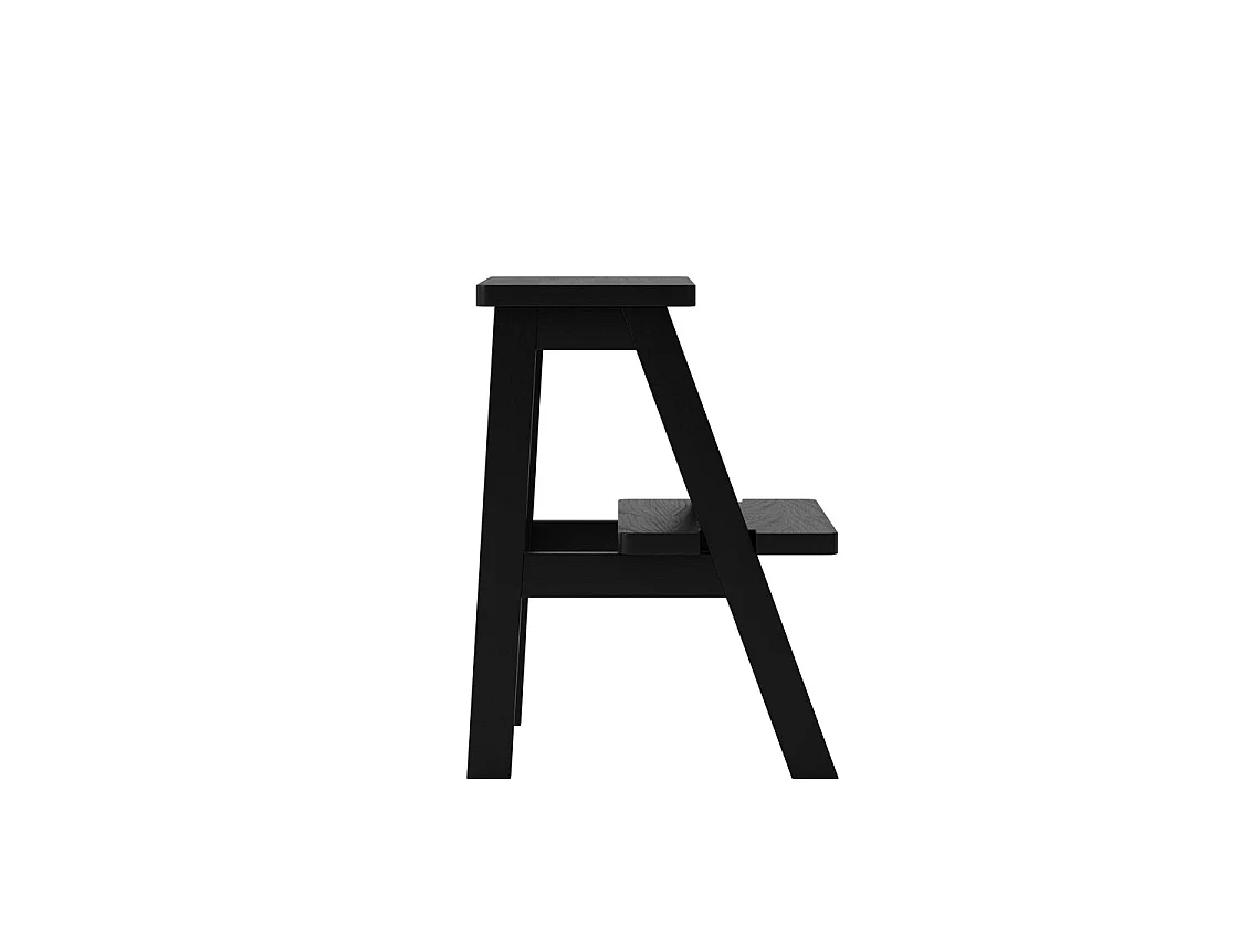 Level Wooden Stool Black Compact Decorative Seat 45cm
