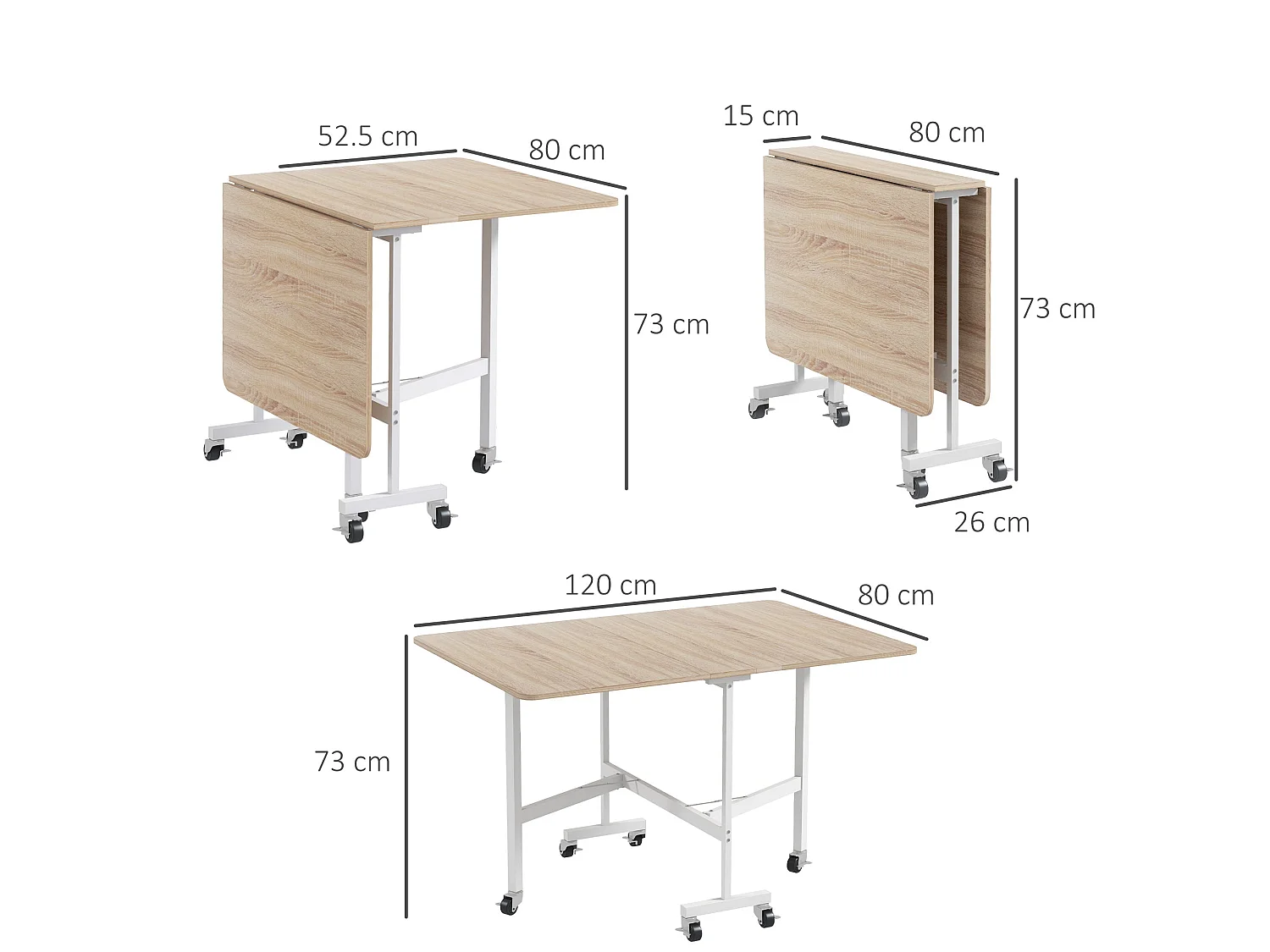 Senaba Oak Drop Leaf Dining Table Extendable Seating 4 6