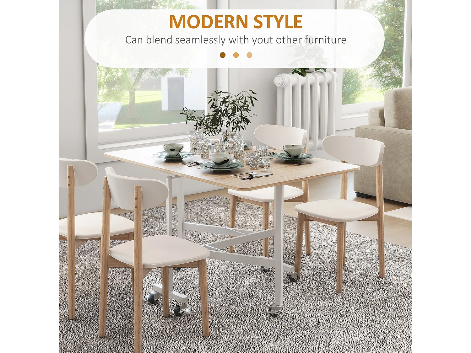 Senaba Oak Drop Leaf Dining Table Extendable Seating 4 6