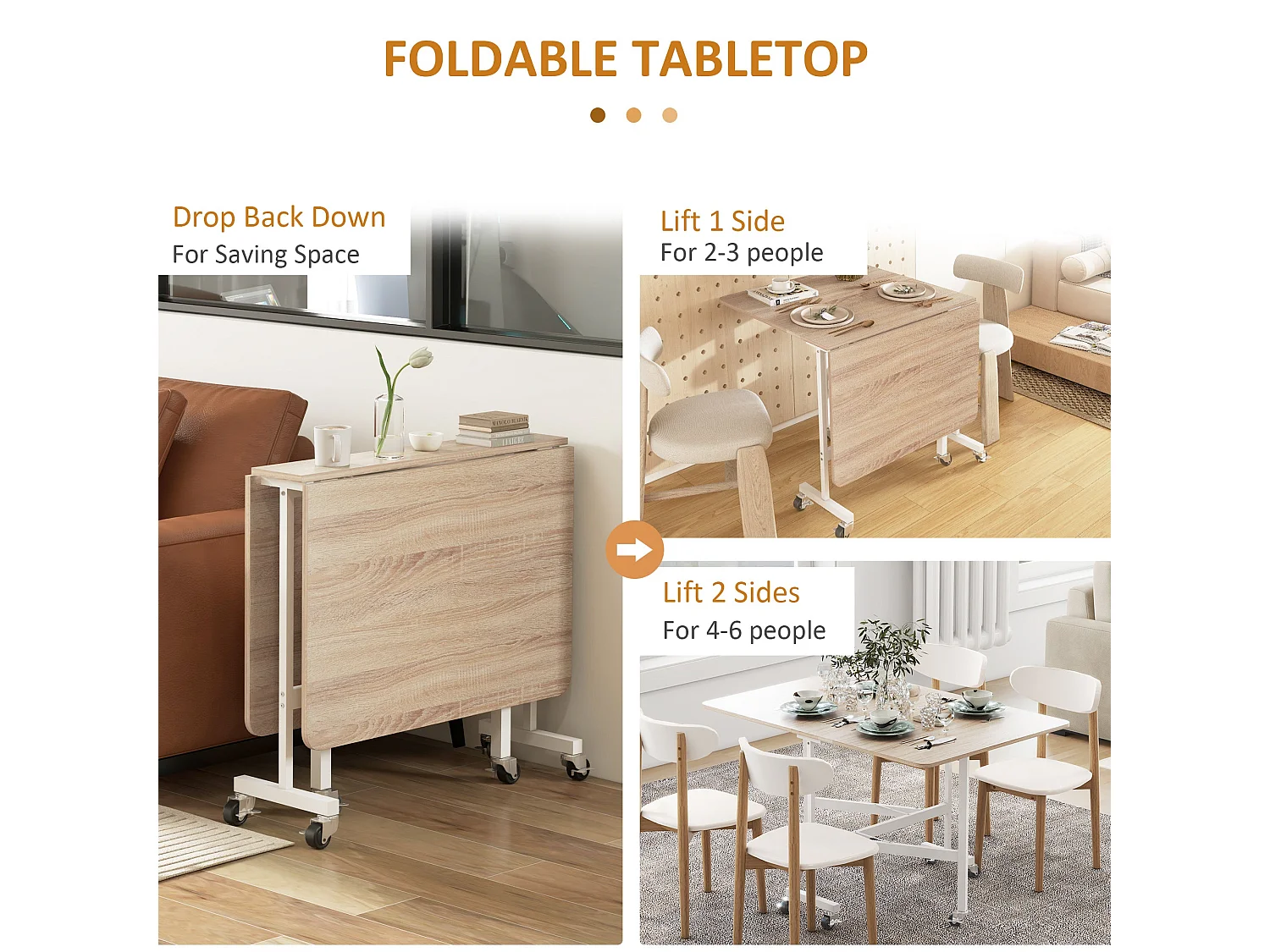 Senaba Oak Drop Leaf Dining Table Extendable Seating 4 6