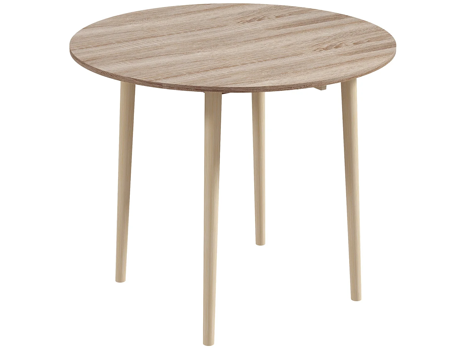Levadifi Solid Wood Round Folding Dining Table Seats 4 Natural Finish