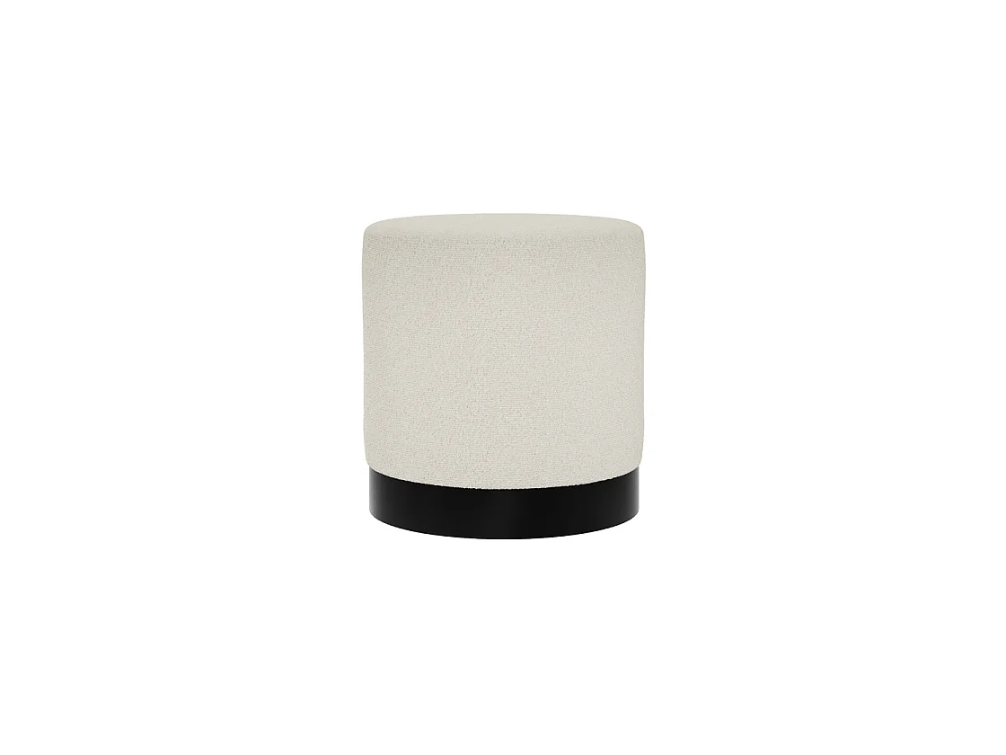Kalua Small Ivory Boucle Stool Matt Black Base