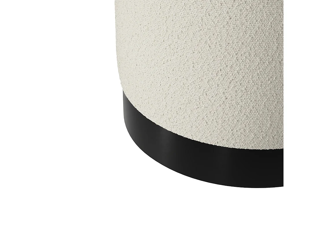 Kalua Small Ivory Boucle Stool Matt Black Base