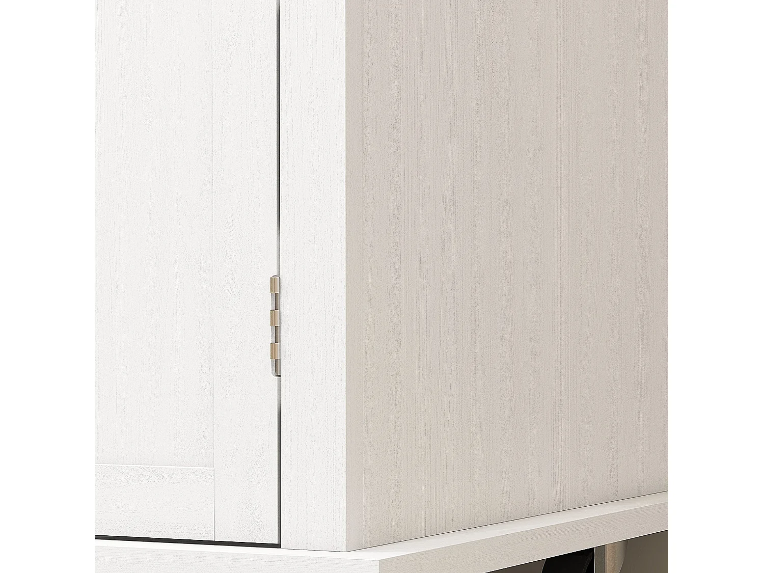 Viratto White Rolling Kitchen Island with Rubberwood Top 2 Drawers and 2 Cupboards