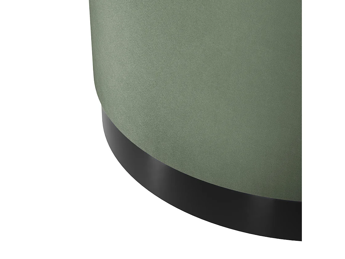 Kalua Large Round Velvet Stool Sage Green Matt Black Base