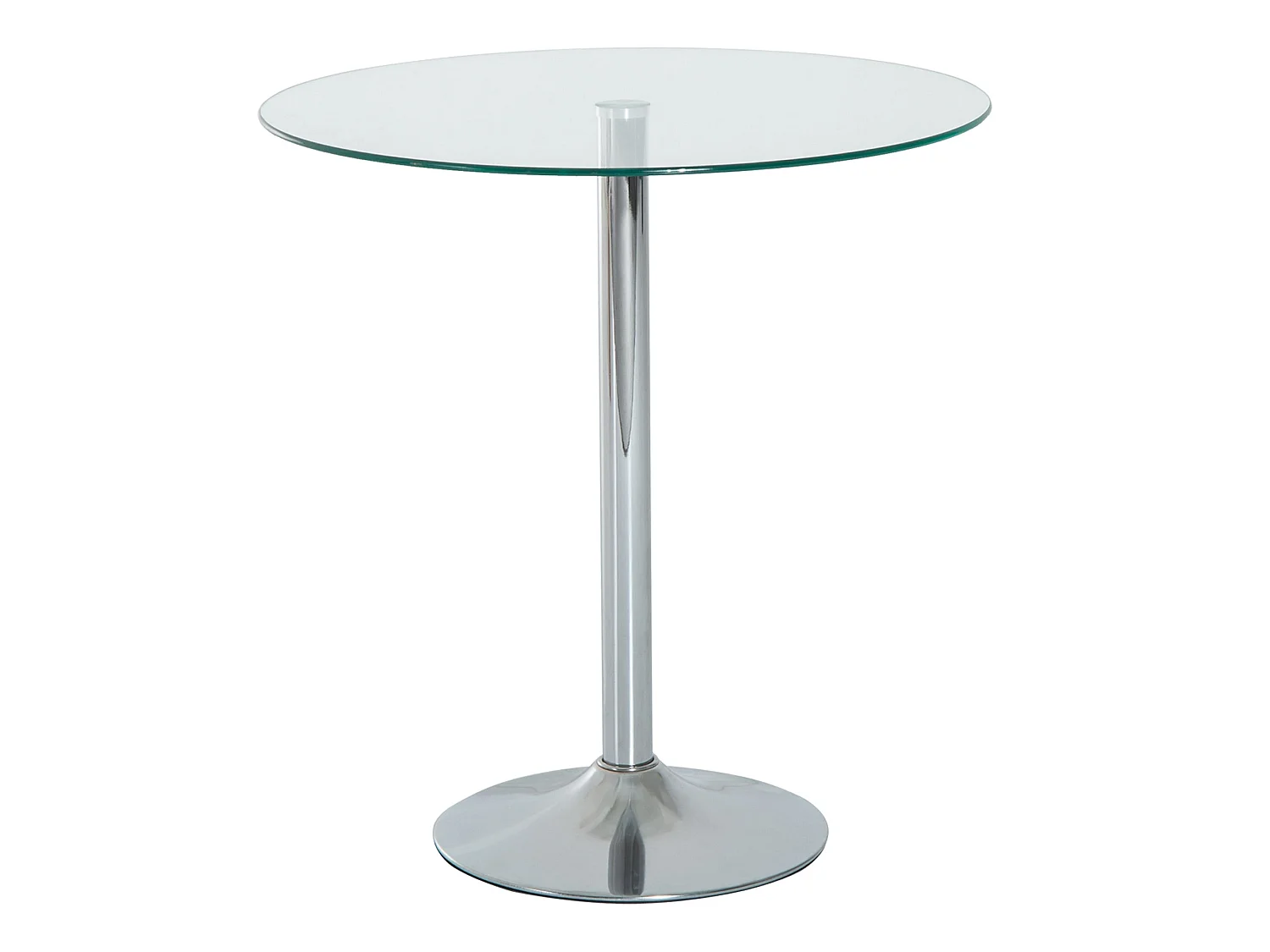 Diliha Round Tempered Glass Dining Table 70cm Chrome Steel Base