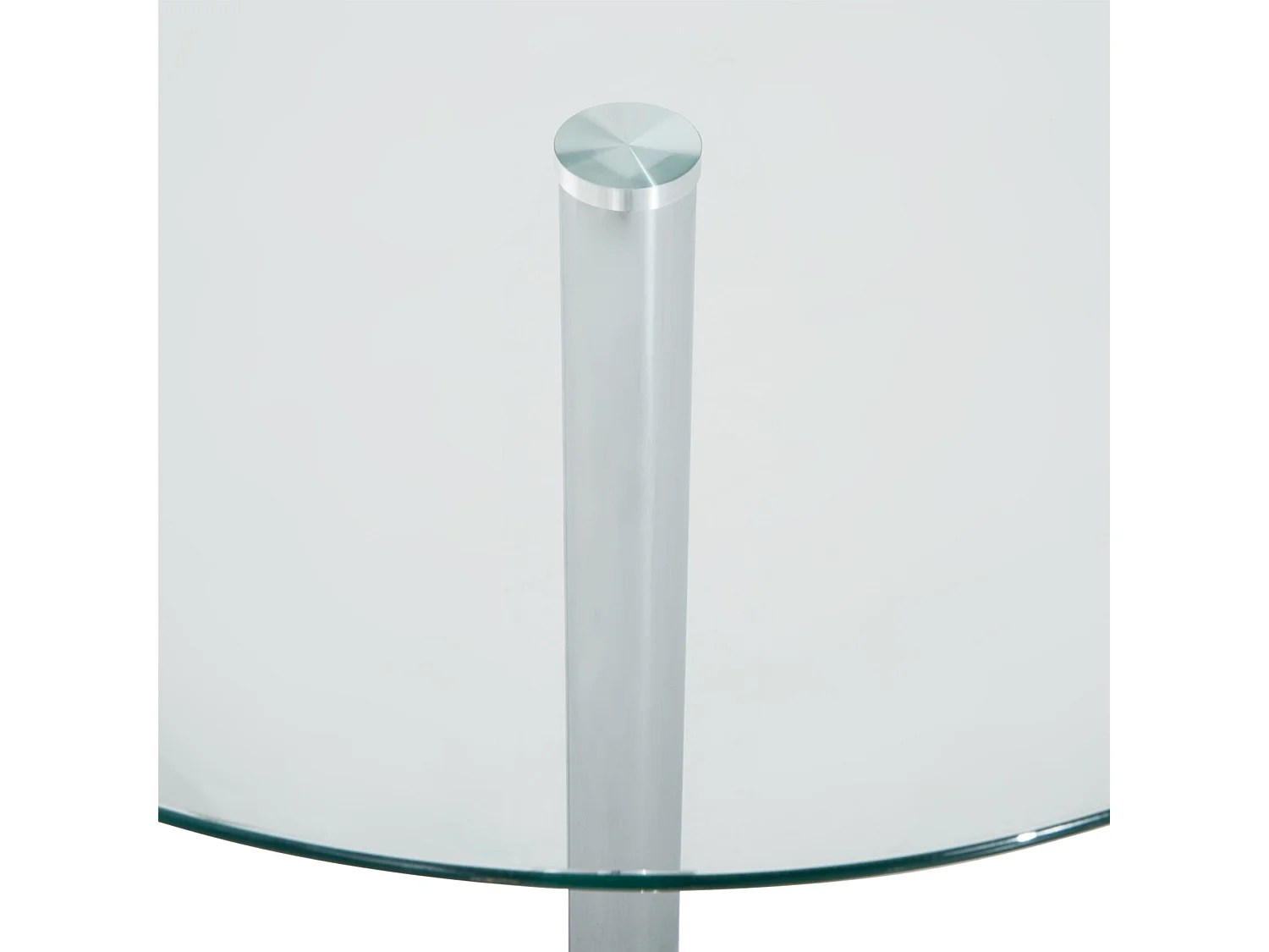 Diliha Round Tempered Glass Dining Table 70cm Chrome Steel Base