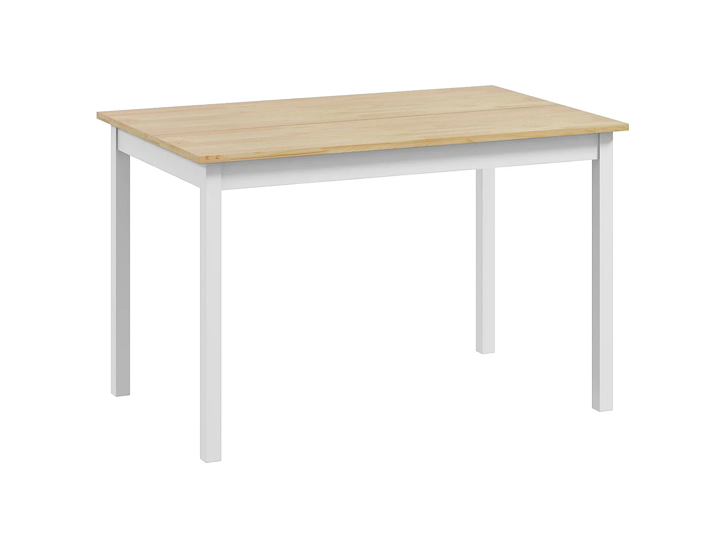 Sasoroma Solid Wood 4 Seater Farmhouse Dining Table Natural Top White Legs