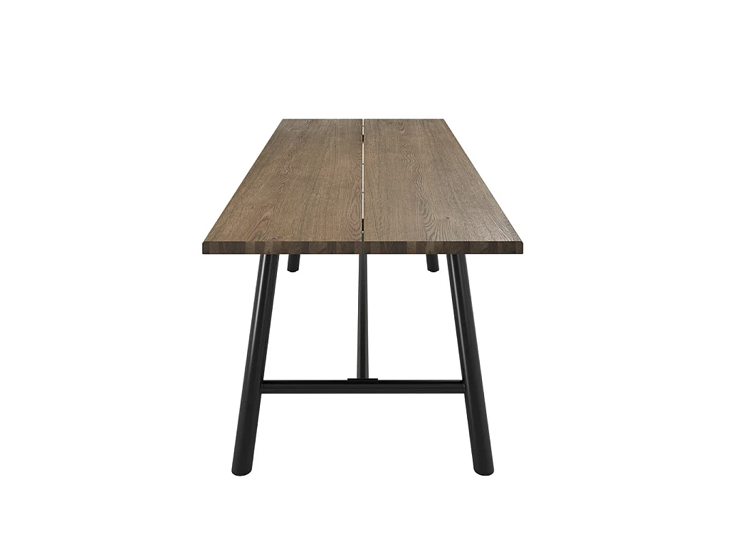 Northmere rectangular dining table coffee matt grain wood effect black metal frame