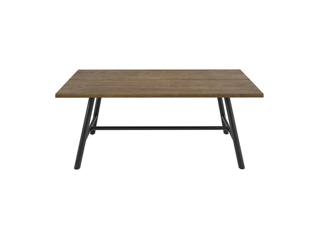 Northmere rectangular dining table coffee matt grain wood effect black metal frame