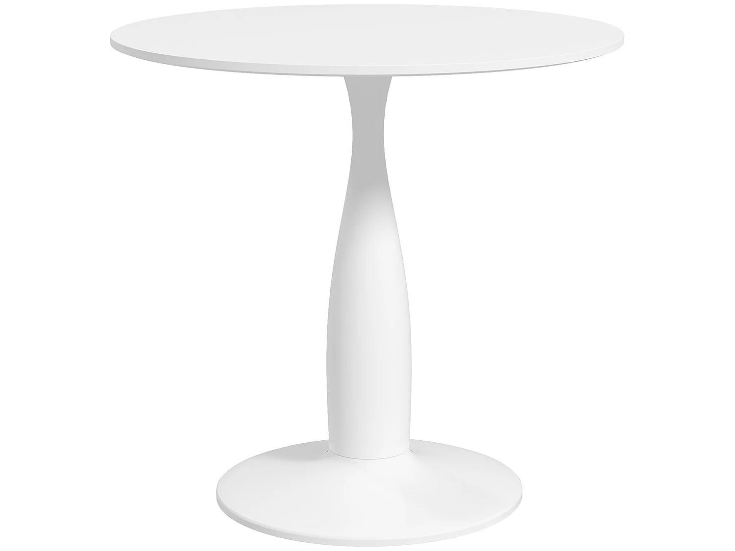 Lusose Round Dining Table 80cm White MDF Top Powder Coated Steel Base
