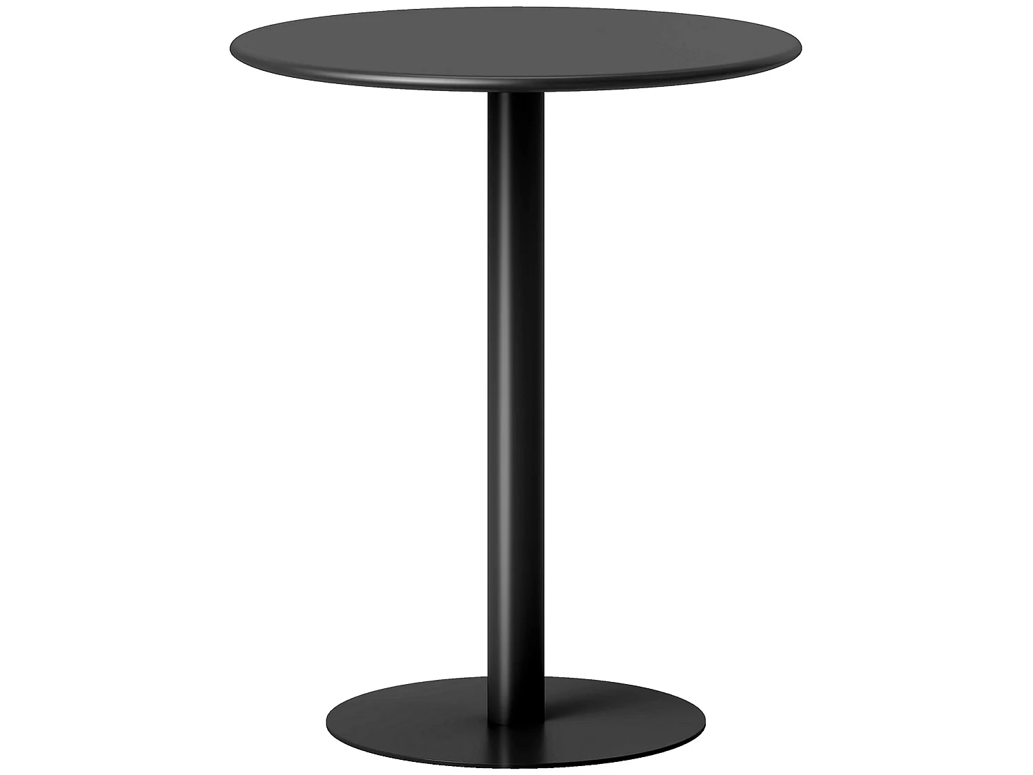 Lestaguette 60cm Round Dining Table Matte Black Steel Base Wooden Top