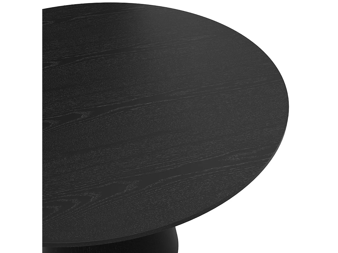Listowel Round Dining Table 120cm Black Wood