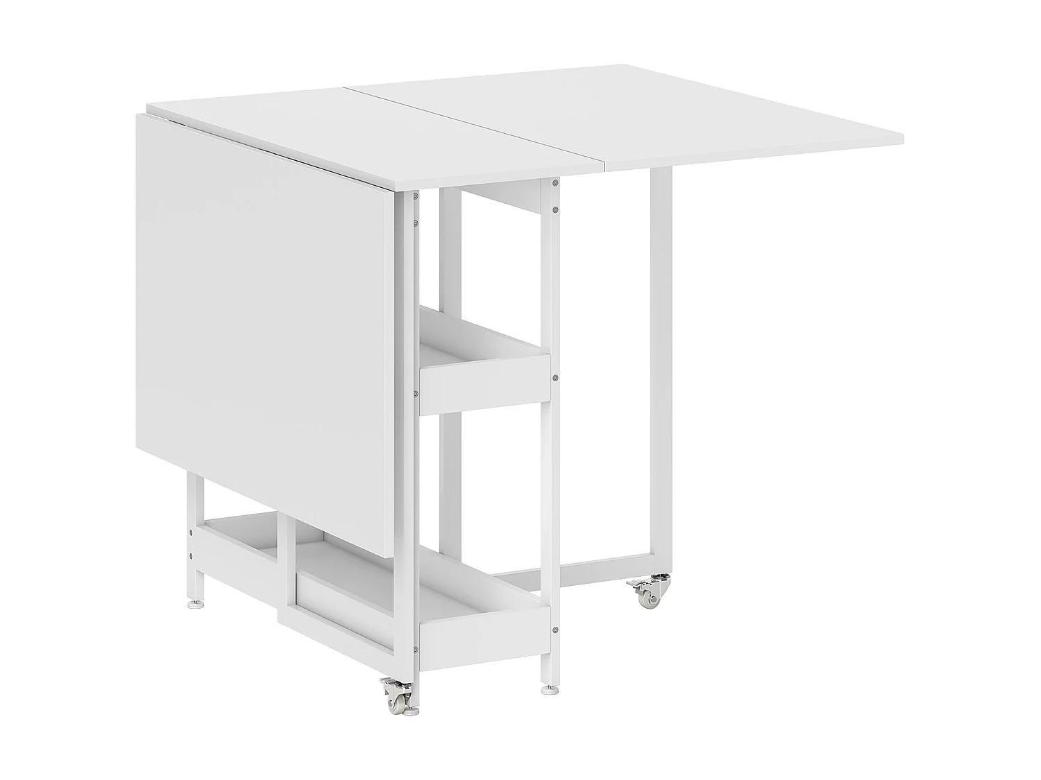 White Wood Effect Drop Leaf Dining Table Seats 4