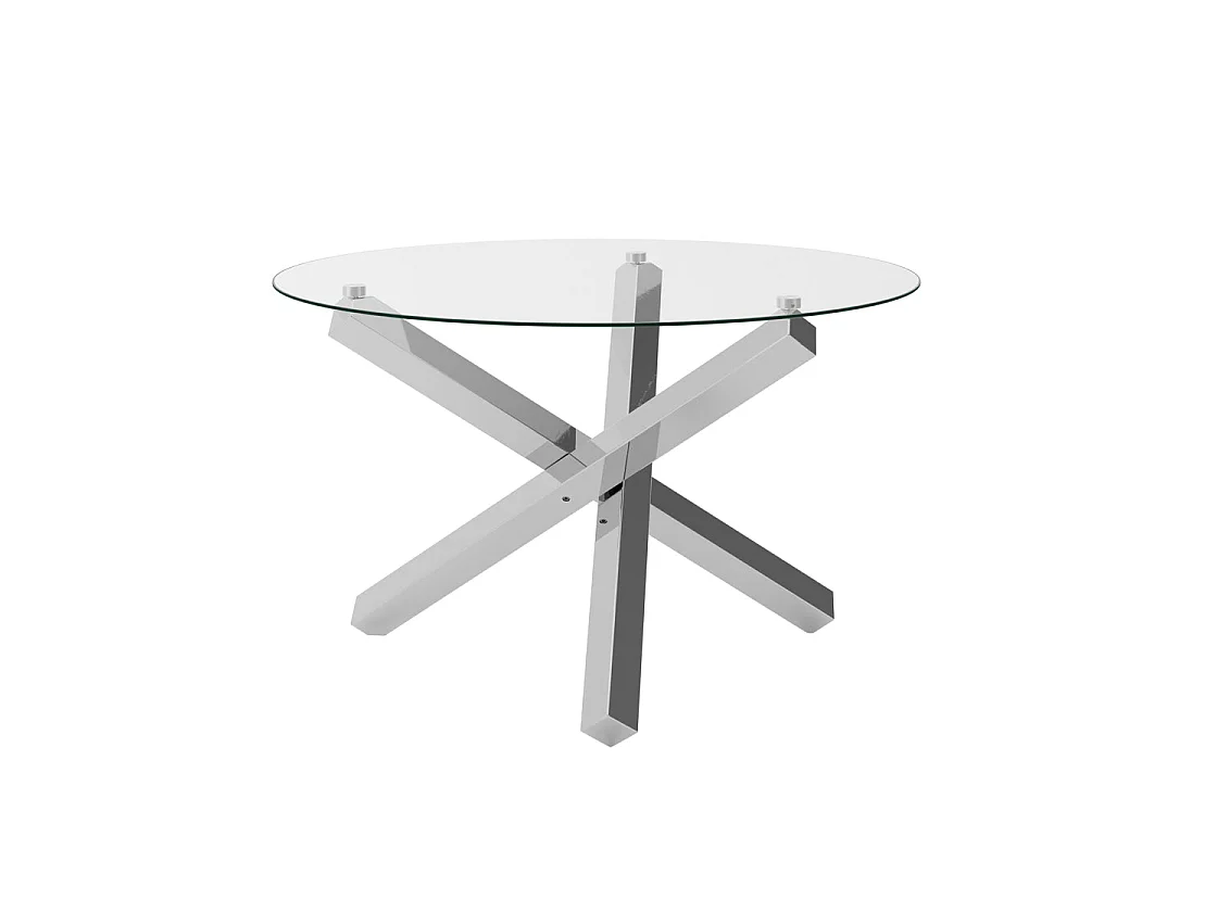 San Sebastian Round Clear Glass Dining Table 120cm 4 Seater