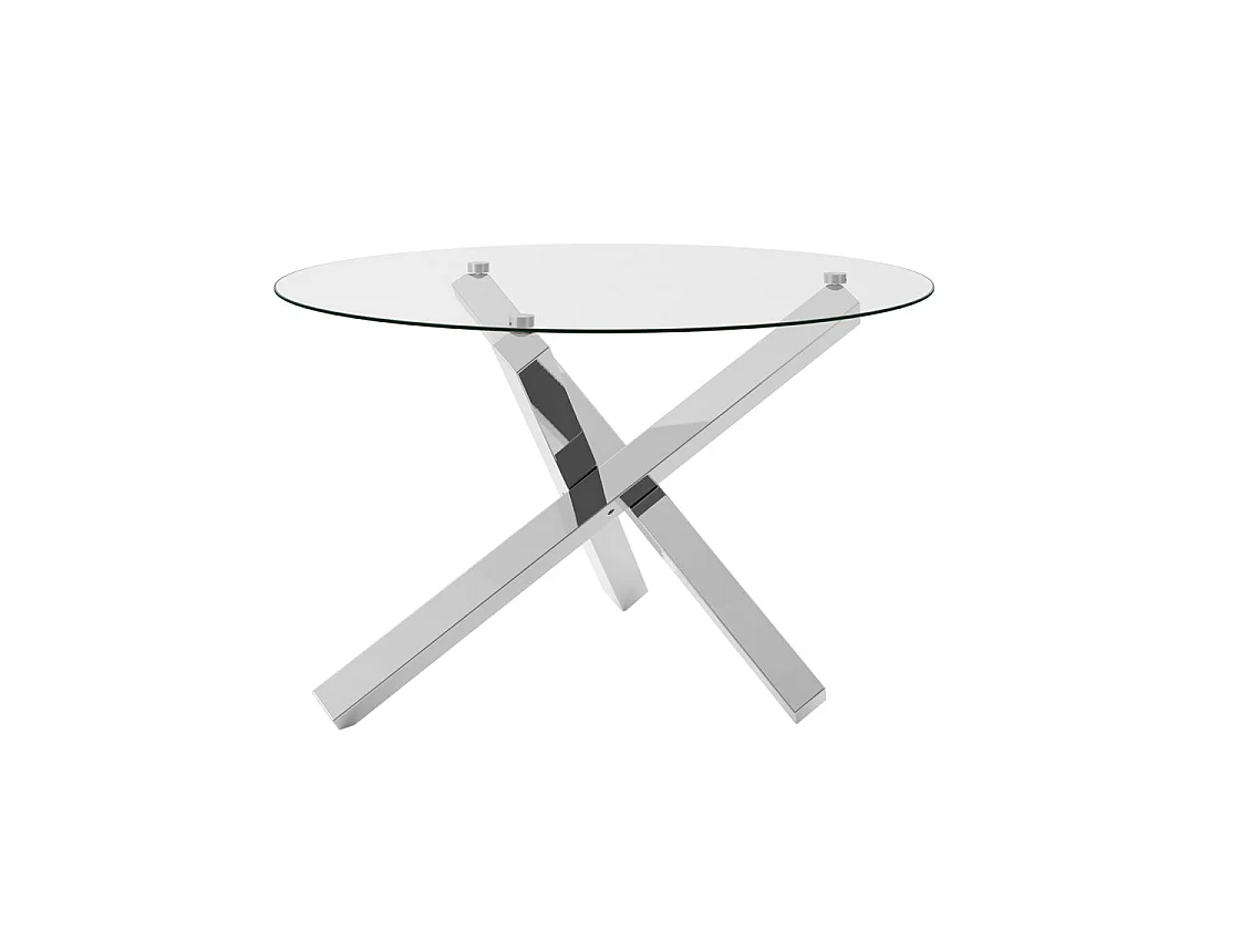 San Sebastian Round Clear Glass Dining Table 120cm 4 Seater